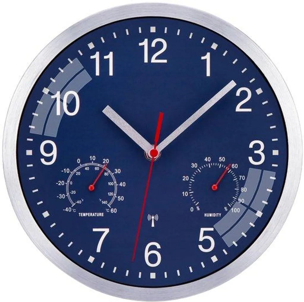 Pendule murale bleue 25 cm à réglage automatique pour intérieur moderne