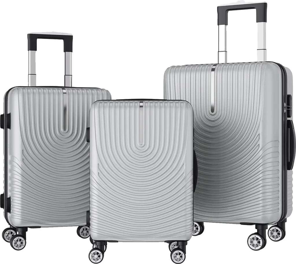 Valises ABS argent à roulettes silencieuses : robustesse et design moderne