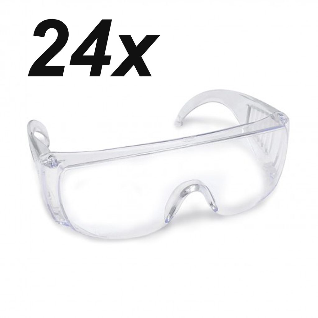 24er Set Schutzbrille Transparent Arbeitsschutzbrille Augenschutz Sicherheitsbrille Arbeitsbrille