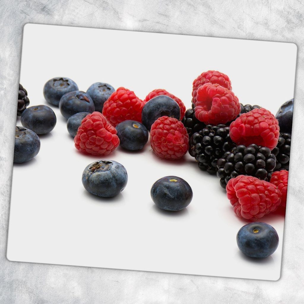 Glas-Herdabdeckplatten Glaskeramikkochfeld-Abdeckung Spritzschutz Glas 60 cm x 52 cm - Bunte Früchte