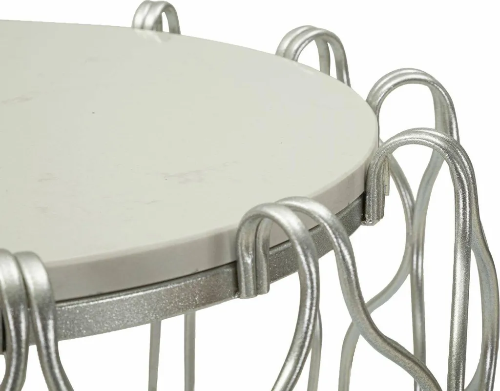 Petite Table Basse Argentée Châteaux pour Salon avec Range-Magazines - 7