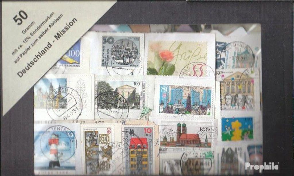 Briefmarken Deutschland 50 Gramm Kiloware gestempelt Produktbild 