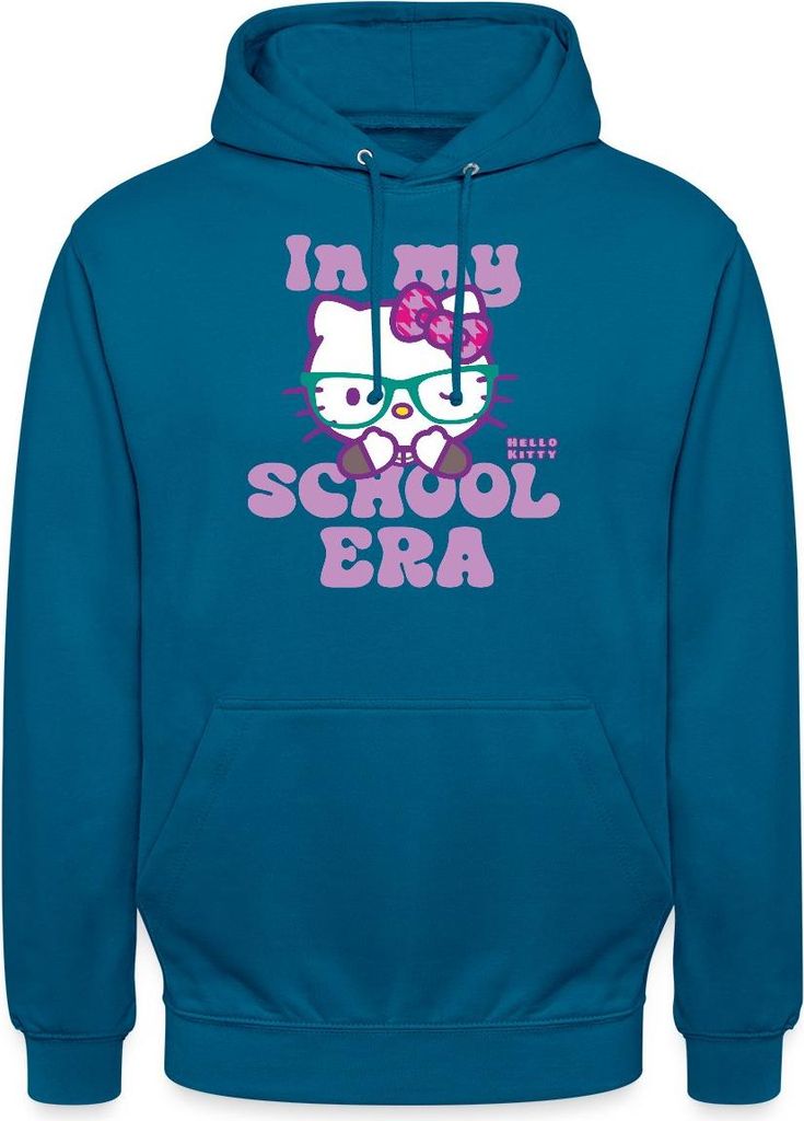 Spreadshirt Hello Kitty Schulkind In My School Era Uni Hoodie, L, Tiefseeblau
