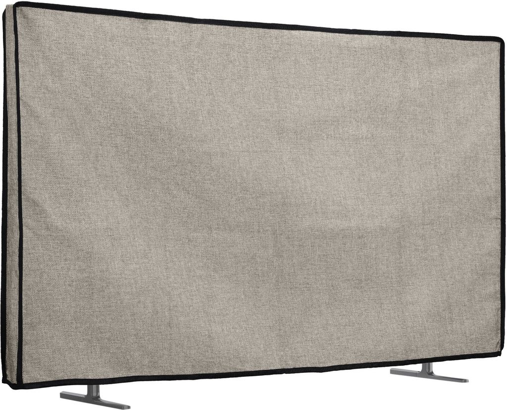 kwmobile 24" TV Abdeckung Indoor - Fernseher Hülle Bildschirmschutz Abdeckung - TV Bildschirm Staubschutzhülle - Fernsehabdeckung - Leinen Hellgrau