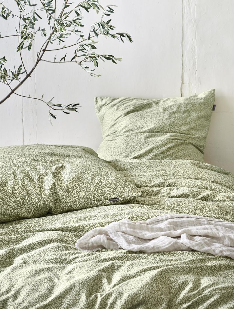 Irisette Seersucker Bettwäsche-Garnitur Easy 8516 Farbe grün Größe 135x200+80x80cm