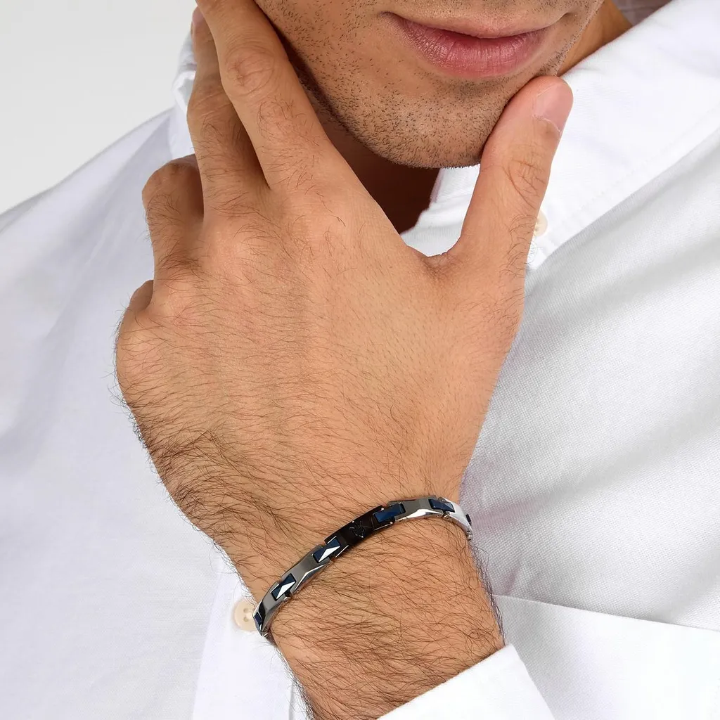 Elegante bracciale in Vetroceramica da uomo in acciaio JM424ATZ52 - 4