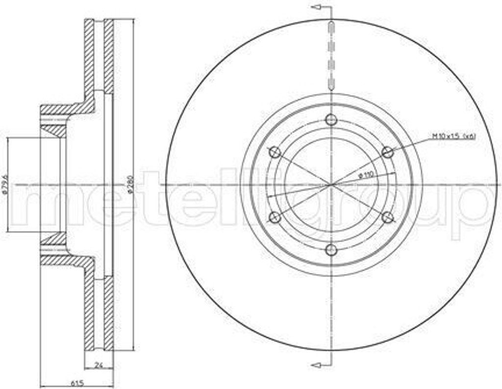 TRUSTING Bremsscheibe Vorne für OPEL Movano Kastenwagen (X70) 280,0mm DF665
