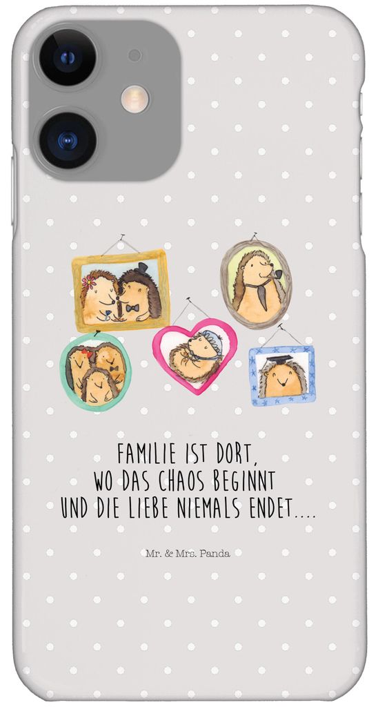 Mr. & Mrs. Panda Iphone 11 Handyhülle Igel Familie - Grau Pastell - Geschenk, Bilder, Papa, Hülle, Mama, XS, Cover, Handy Case, Bruder, Liebe