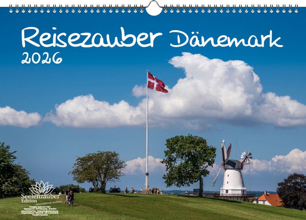 Reisezauber Dänemark DIN A3 Kalender für 2026 Kopenhagen Stadt Reise Land Urlaub - Seelenzauber