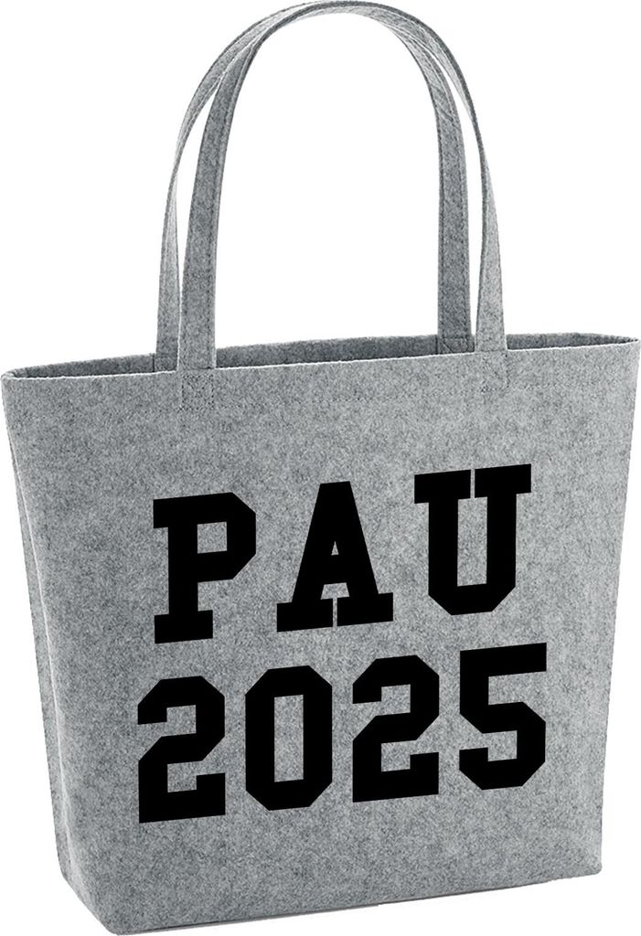 Huuraa Filzshopper PAU 2025 Abschluss Spanien 22 Liter Grey Melange Filztasche Geschenkidee