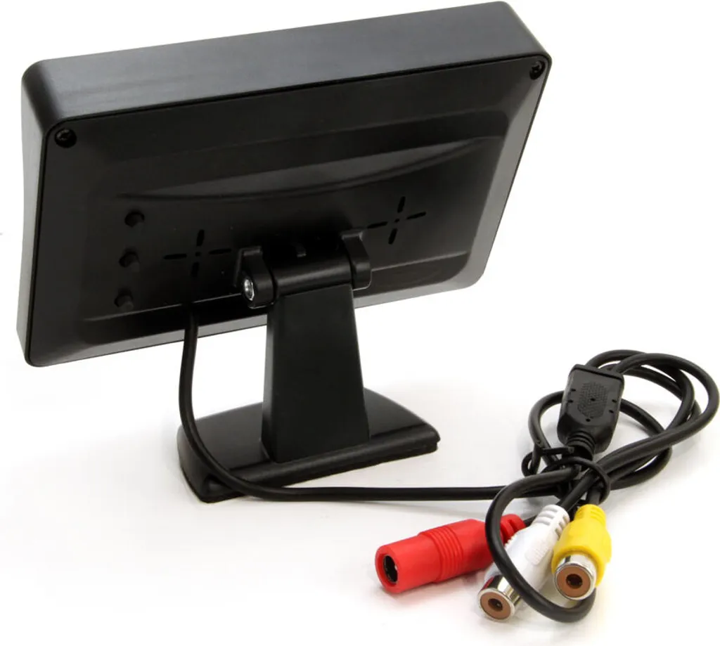 AMiO 01593 Sensori Di Parcheggio Posteriori Con Display 4,3″ – Ultrasuoni, Allarme Acustico, Visione Notturna, 4 Sensori, Kit 11 Pezzi Per Auto 12V