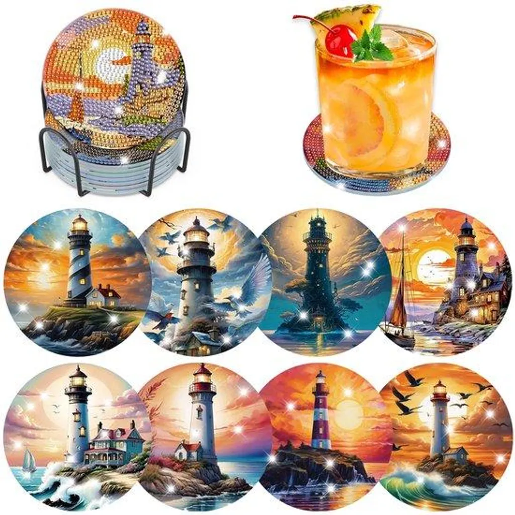 Set Peinture Diamant avec Support Liège Antidérapant pour Adultes DIY
