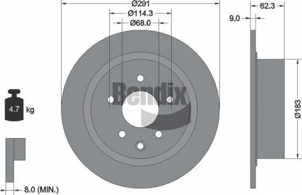 Anti-Vibration Disque de Frein BENDIX BDS1195 pour Nissan Qashqai Juke