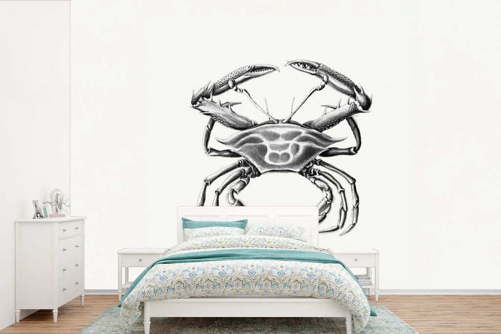 MuchoWow Fototapete für Wohnzimmer oder Schlafzimmer Wandtapete Vinyl Motivtapete Ernst Haeckel - Jahrgang - Kunst - Krabbe - 390x260 cm - Papie...