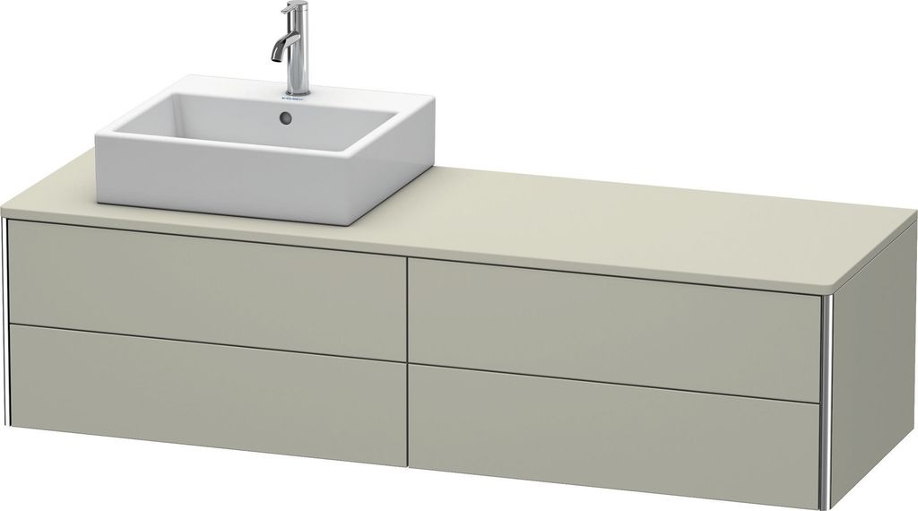 Duravit XSquare Konsolenwaschtischunterbau wandhängend, 4 Schubkästen, Becken links, 1600x400x548mm, XS4914L6060