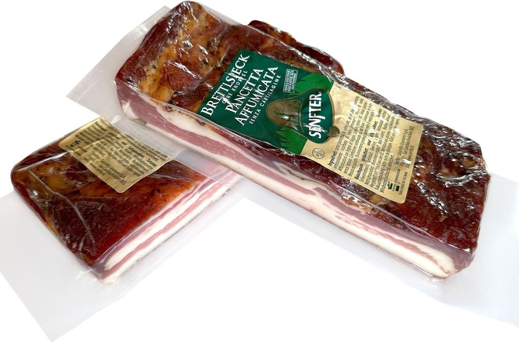 Speck affumicato Senfter circa 300 gr. sottovuoto. Immagine del prodotto 