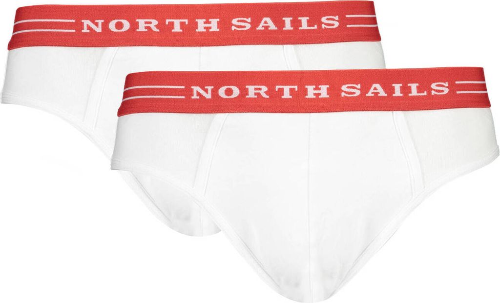 North Sails Slip (2 Pack) – Herren – Baumwolle(Weiß (Elastisch Rot) M)