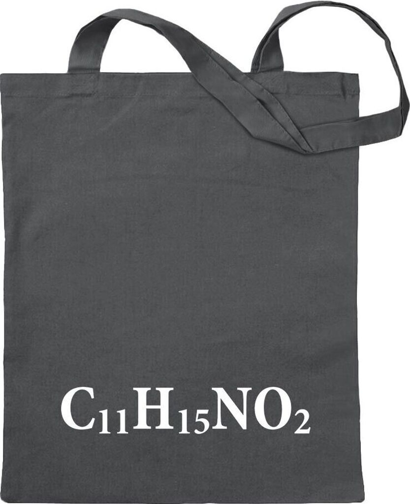 Kiwistar - Baumwolltasche - stahlgrau - C11H15NO2 - MDMA Formel - Turnbeutel Fun Rucksack Sport Beutel Gymsack Ziehgurt