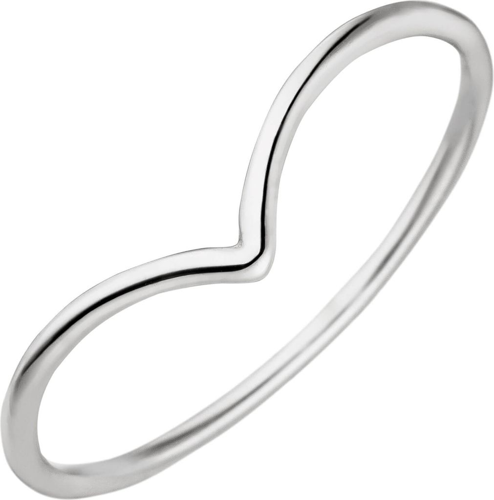 Schmaler Ring aus 585 Gold Weißgold 1,3mm glänzend Fingerring Goldring für Damen Innenumfang 56mm Ø17.8mm