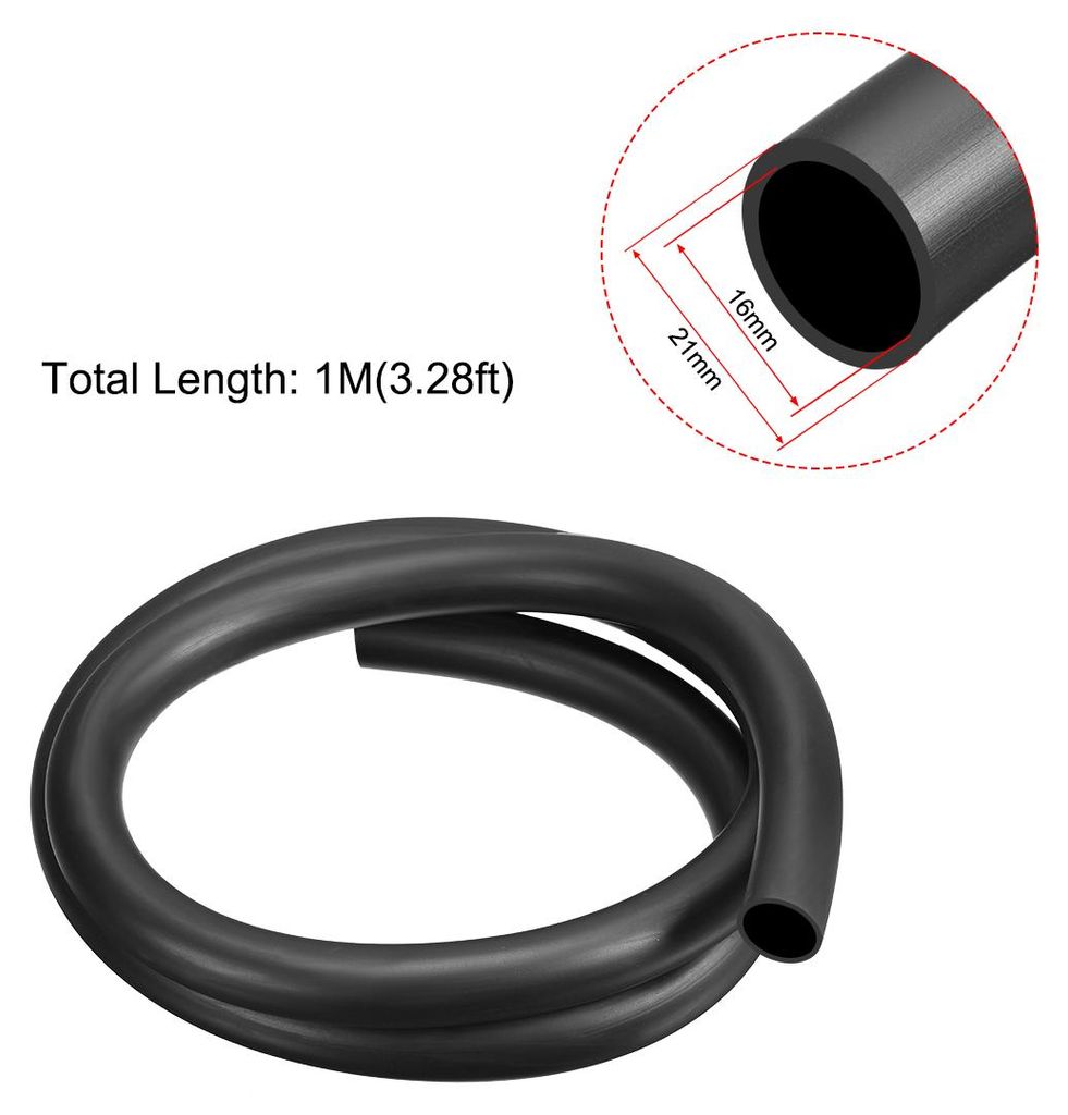 Schmier?lschlauch, 16 mm Innendurchm. x 21 mm Au?endurchm. 3.3 Fu? Gummi Wasserschlauchschlauch Schwarz