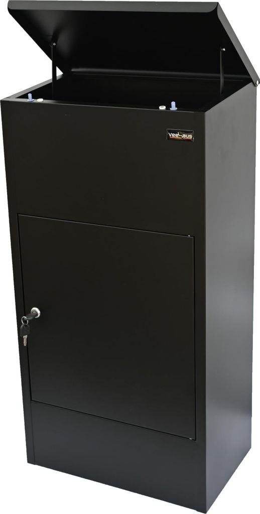VEEHAUS Paketbriefkasten Schwarz Groß Briefkasten Rostfrei Paketbox Draussen Groß XXL Und Postbox Für Pakete Briefkasten Mit Paketfach (Rodrygo ...