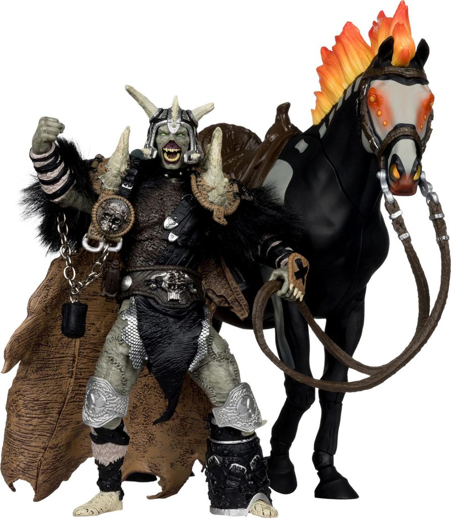 Spawn Actionfigur Bloodaxe mit Pferd (Spawn: The Dark Ages) (McFarlane Toys 30th Anniversary) (Gold Label) 18 cm