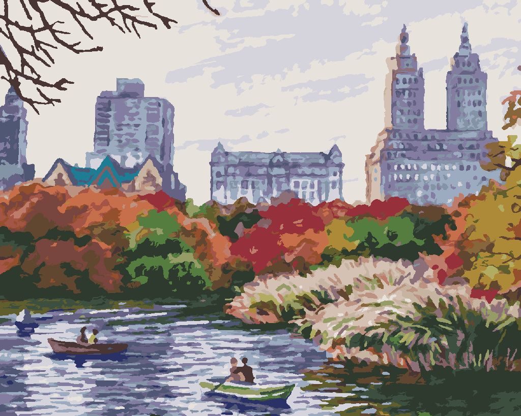 Zuty - Malen nach Zahlen - NEW YORK IM HERBST, 40x50 cm, mit Keilrahmen (bereits gespannt)