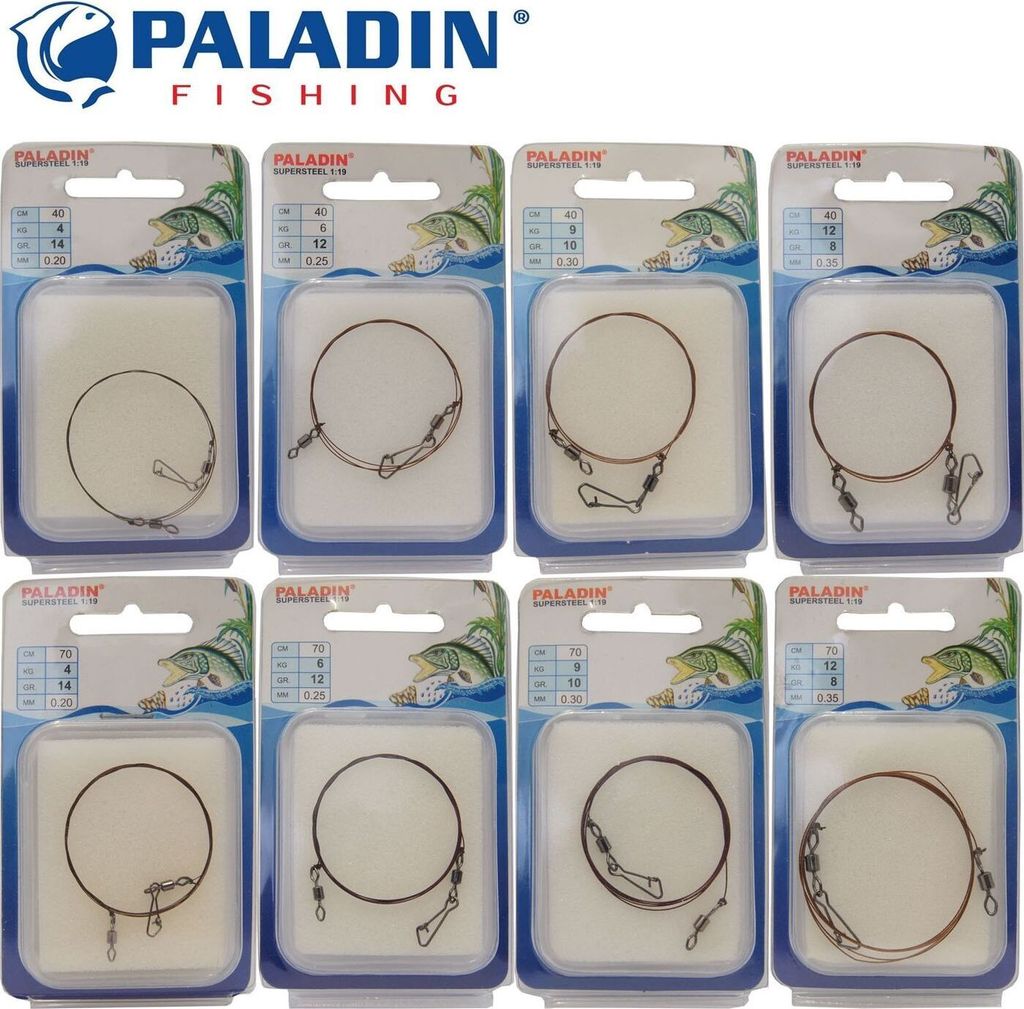 Supersteel Stahlvorfach mit Wirbel 1*19 fädig, Länge:70cm, Tragkraft:9 kg