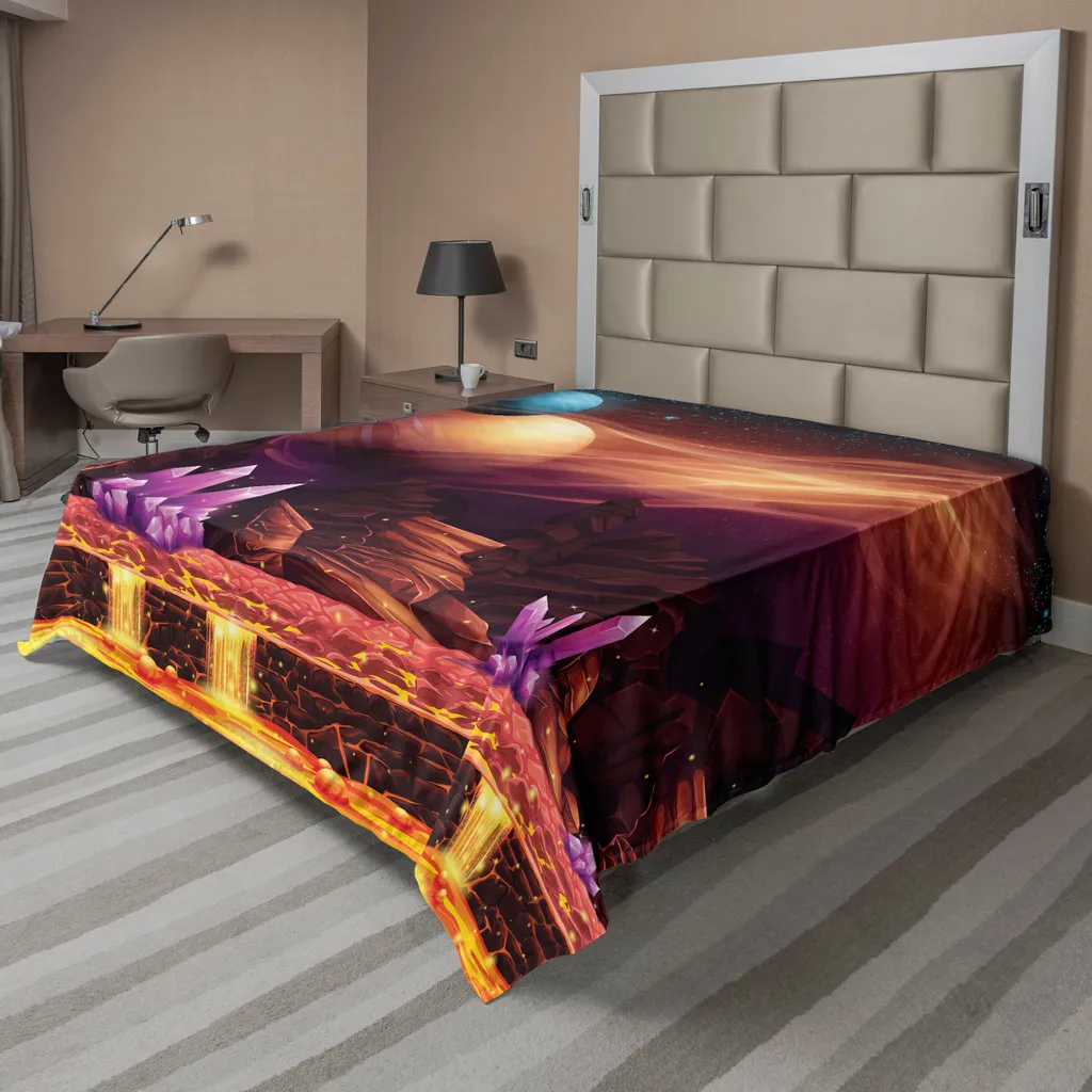 Drap plat décoratif multicolore thème Zodiaque Solaire 266 x 260 cm