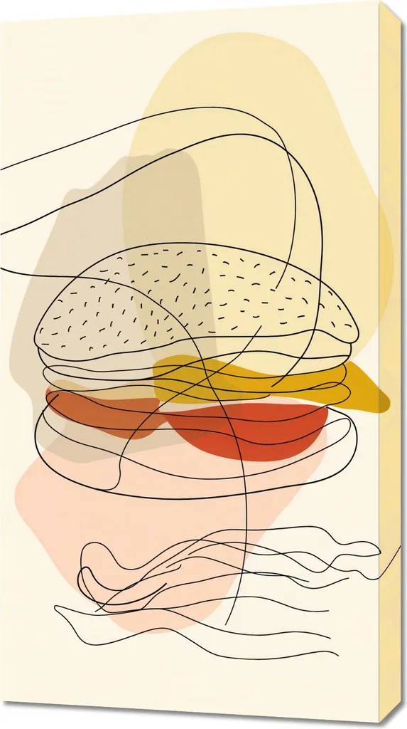 Quadro Burger 50x90 cm Cieniutki - Decorazione Parete Cucina su Tela