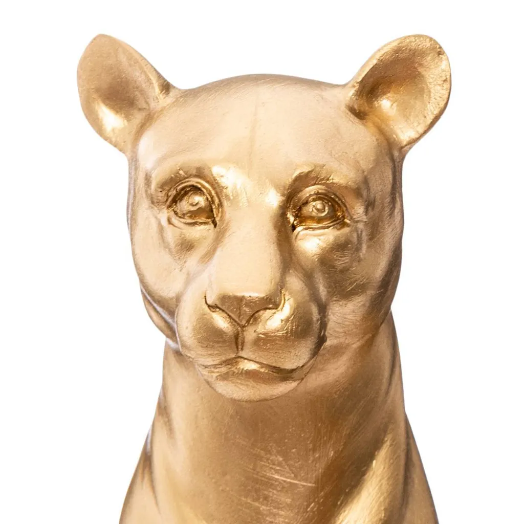 Statuette Panthère Dorée Design Moderne 23 cm - Objet Déco Salon Chic