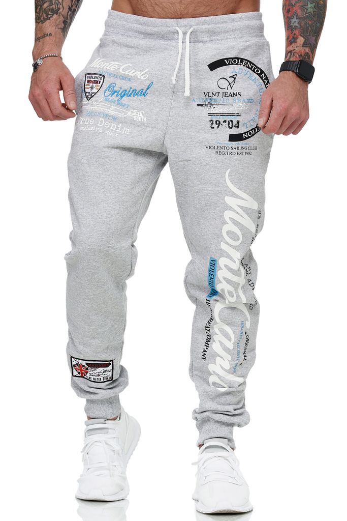 Herren Jogginghose | Monte Carlo 592  Grau/Weiss XXL Produktbild 