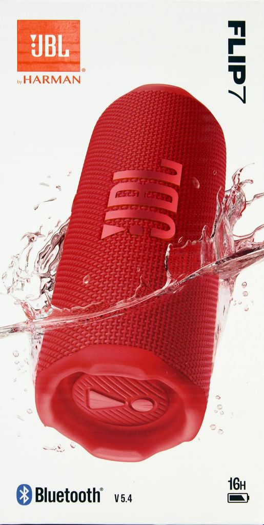 JBL FLIP7 BT Multi-Lautsprecher mit AI Sound Boost rot Produktbild 