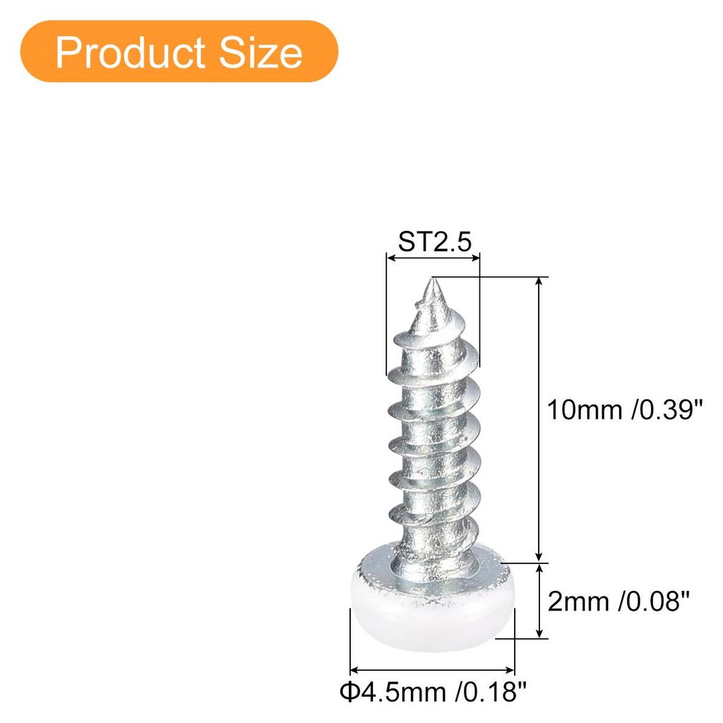 ST2.5x10mm 100Stk Wei?e Schrauben Senkkopf Holz Selbstschneidend Schrauben Pfanne Kopf Kreuzschlitz Holzschrauben fš¹r Holzarbeiten