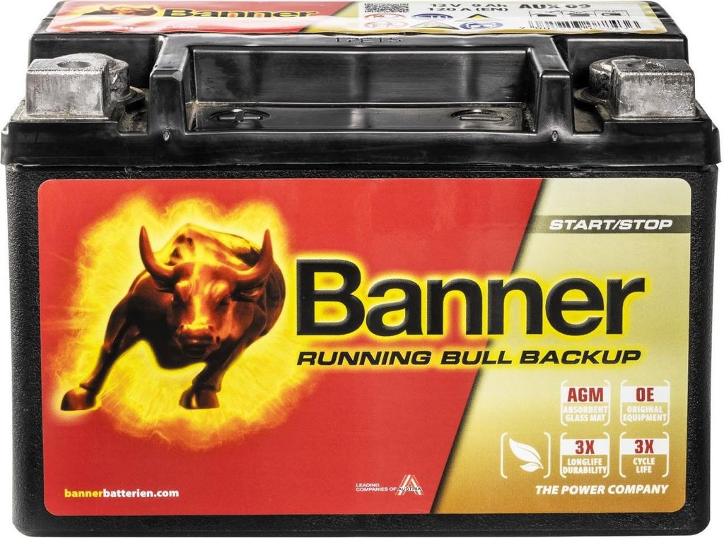 Banner Running Bull Boardnetz AGM Backup AUX 09 12V 9Ah