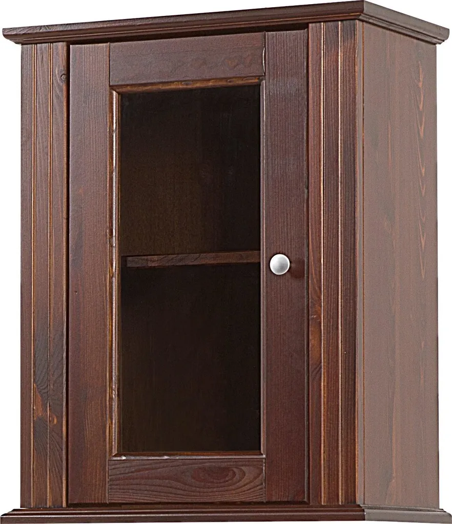 Armoire de Complément pour Entrée ou Salle de Bain Marron et Argent 46cm
