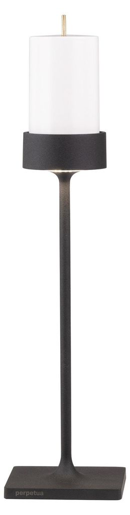 Perpetua Kabellose, wiederaufladbare LED-Tischleuchte, extra hoch, Gehäuse aus Aluminiumdruckguss, Farbe Schwarz, modulares Akkusystem