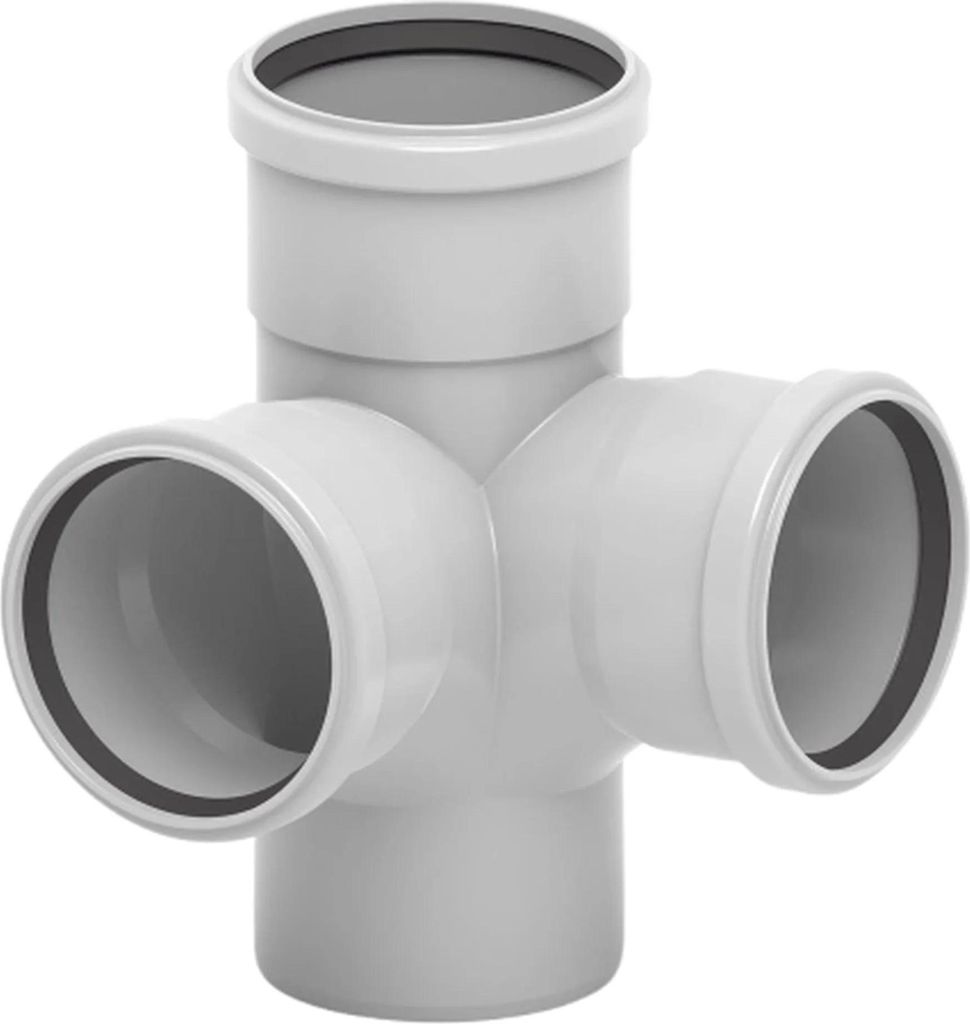 REHAU RAUSILENTO Eckdoppelabzweig, DN 90, 90, 90, 87 Grad, Produktbild 