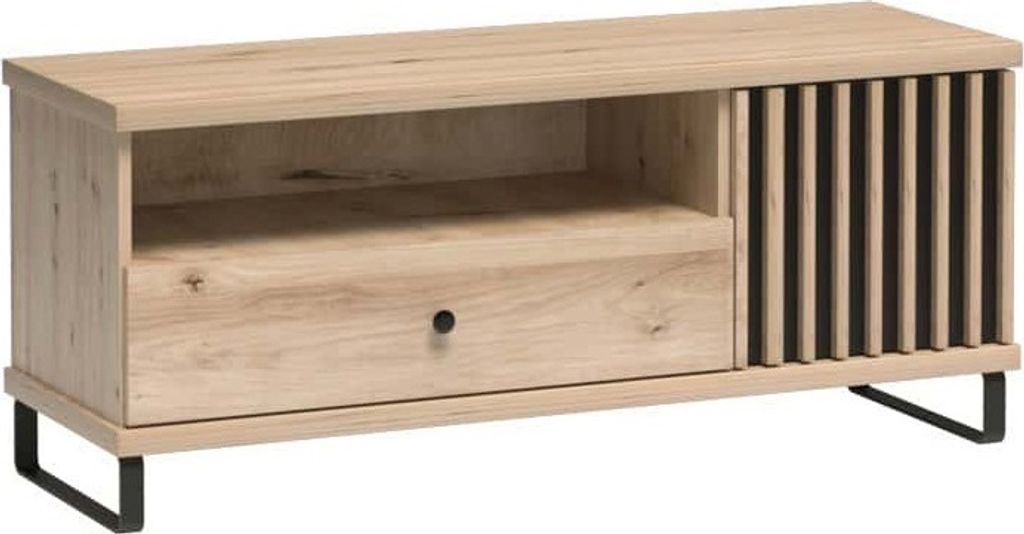 Marmex Möbel Lowboard CALI 07 N TV-Schrank Sideboard mit Schublade und Lamellen