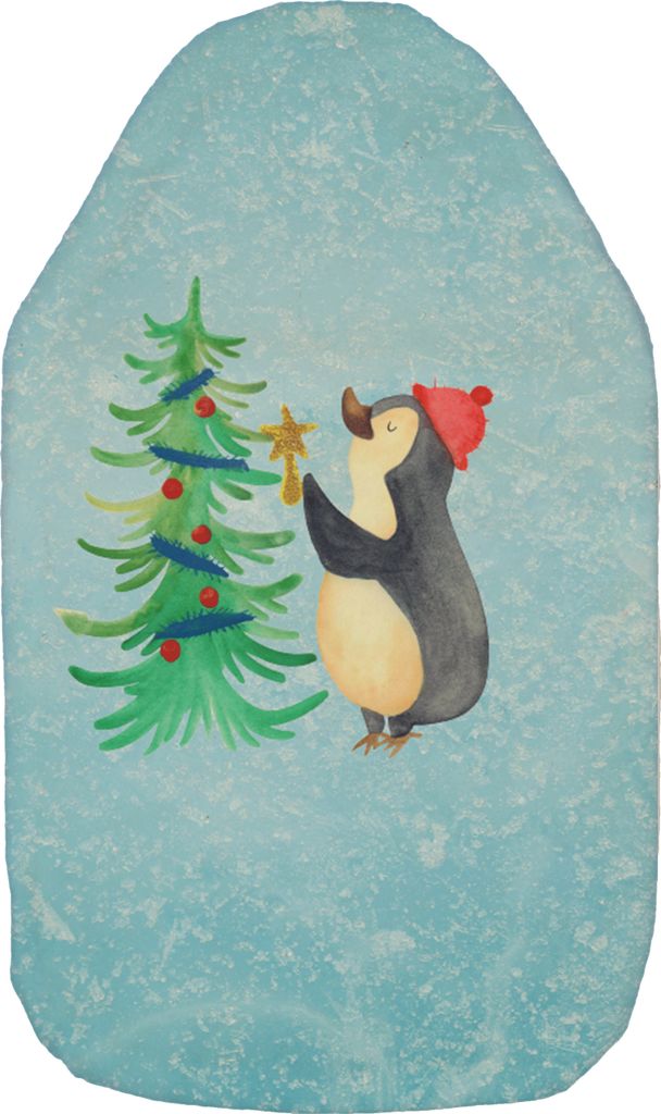 Mr. & Mrs. Panda Wärmekissen Pinguin Weihnachtsbaum - Eisblau - Geschenk, Weihnachten, Flauschige Wärmflasche, naturkautschuk, Wärmflaschen, Win...