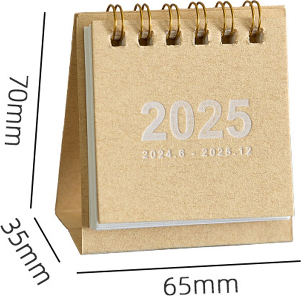 2 Stück Mini-Tischkalender mit Spiralbindung, tragbar, 2024–2025, Kalender, Notizblöcke, Taschenkalender für Büro, Zuhause, Schule, Planung