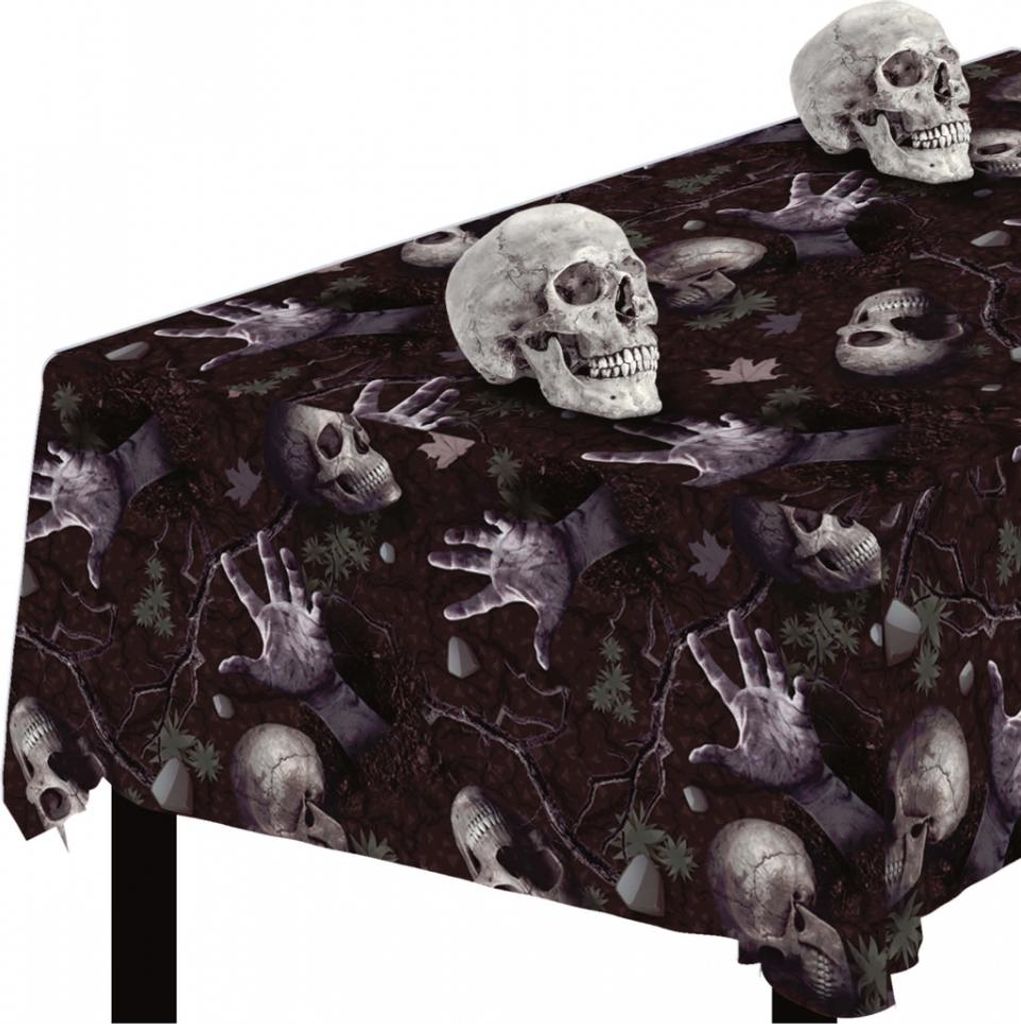 Düstere Halloween Friedhof Tischdecke als Dekoration