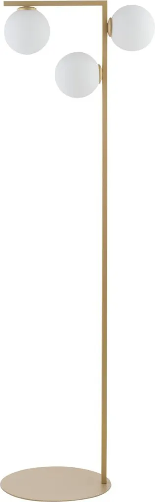 Lampadaire moderne doré anti-éblouissement 3 boules verre blanc Andy