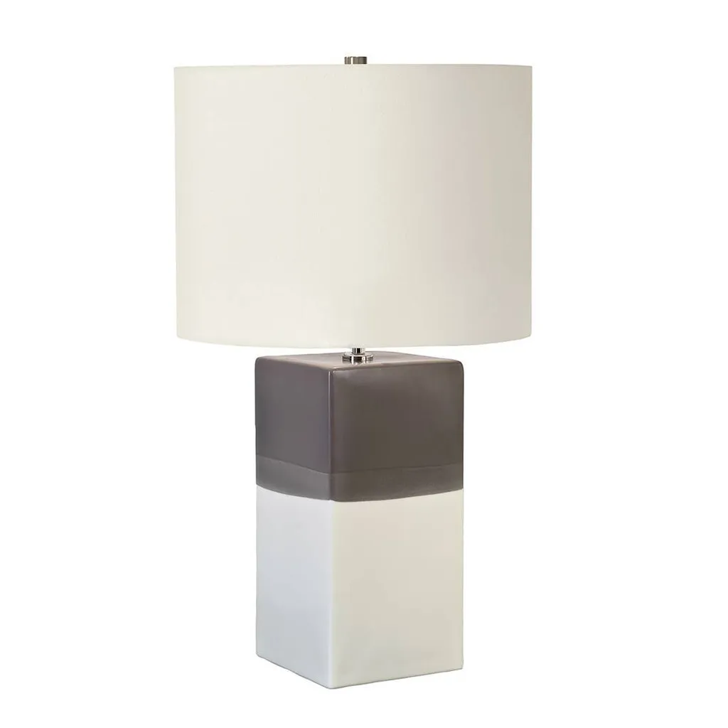 Lampe à poser en céramique artisanale Alba coloris gris crème 60 cm