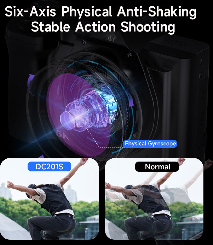 INF Digitální fotoaparát 5K/48MP/16X zoom/6osá stabilizace Obrázek produktu 4