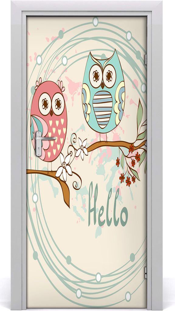 Tulup Türaufkleber 85x205 cm Dekorative Aufkleber Selbstklebend Wasserdichte Tapete Abnehmbar Schlafzimmer Wohnzimmer Wohnkultur - Owl Wand