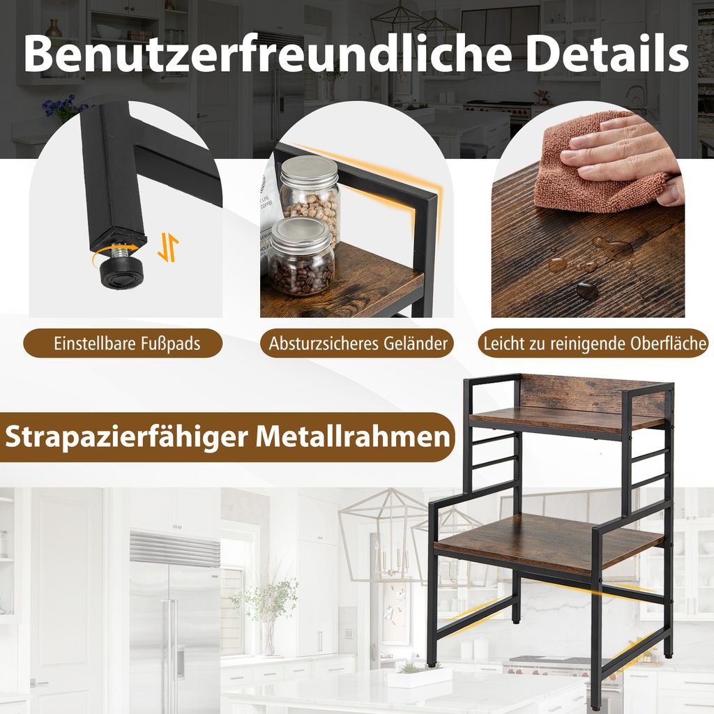 COSTWAY 3patrový regál do mikrovlnné trouby, průmyslový Obrázek produktu 4