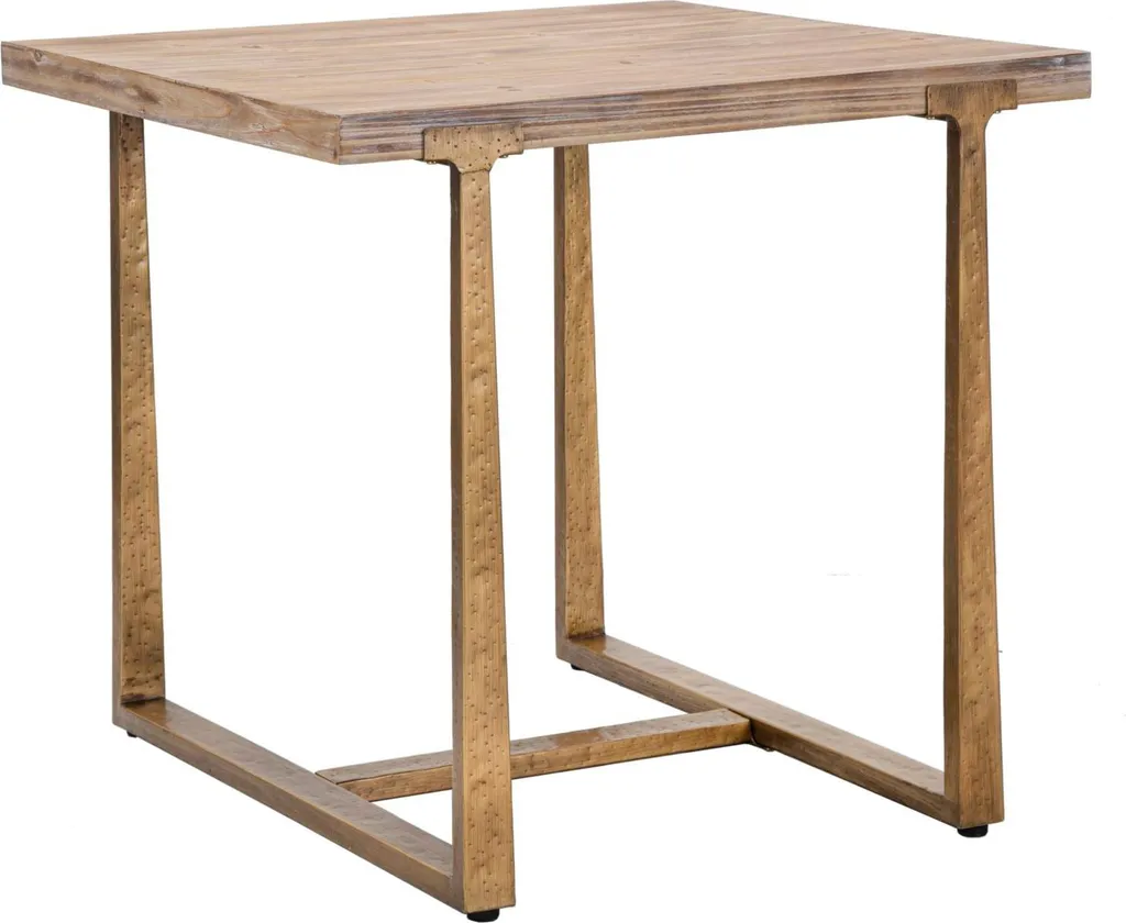 Table à manger Ankara en Bois Marron 80cm - Robuste et Design Moderne