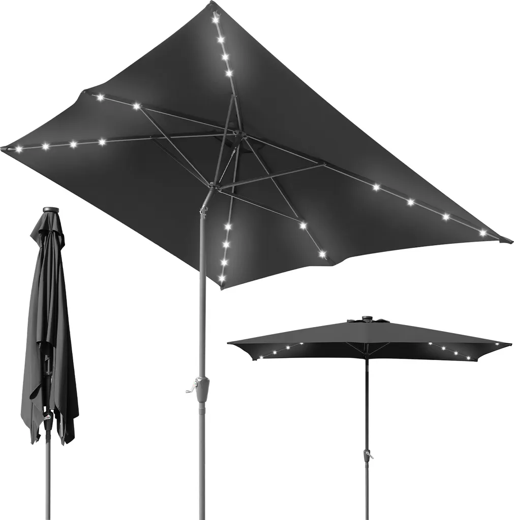 Offerta Ombrellone LED 3x2m Hengda: Ombrellone Braccio Laterale
