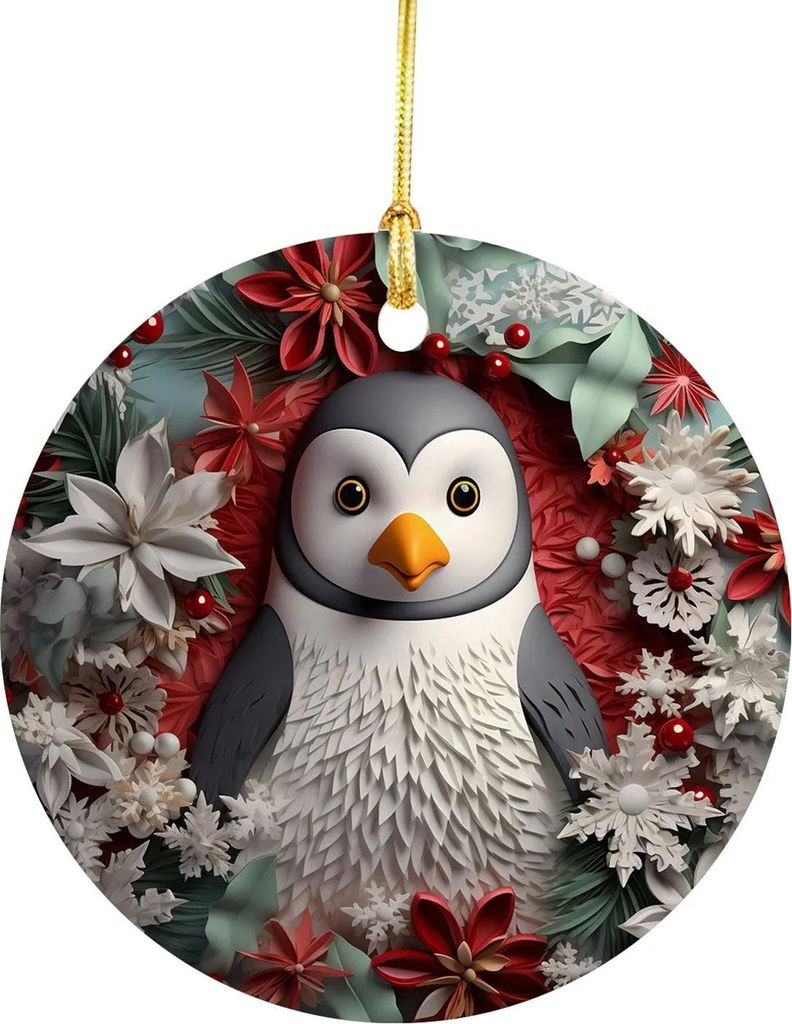 Weihnachtsanhänger, Weihnachtsmann, Elch, Schneemann, Charm, 2D-Weihnachts-Hängeornament mit Lanyard-Design, Elch-Fensterdekor